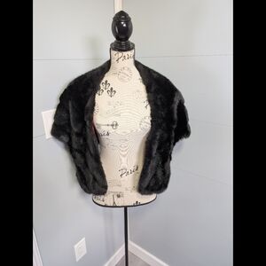 Vintage Black Fur Stole/Cape - Fur Type Unknown